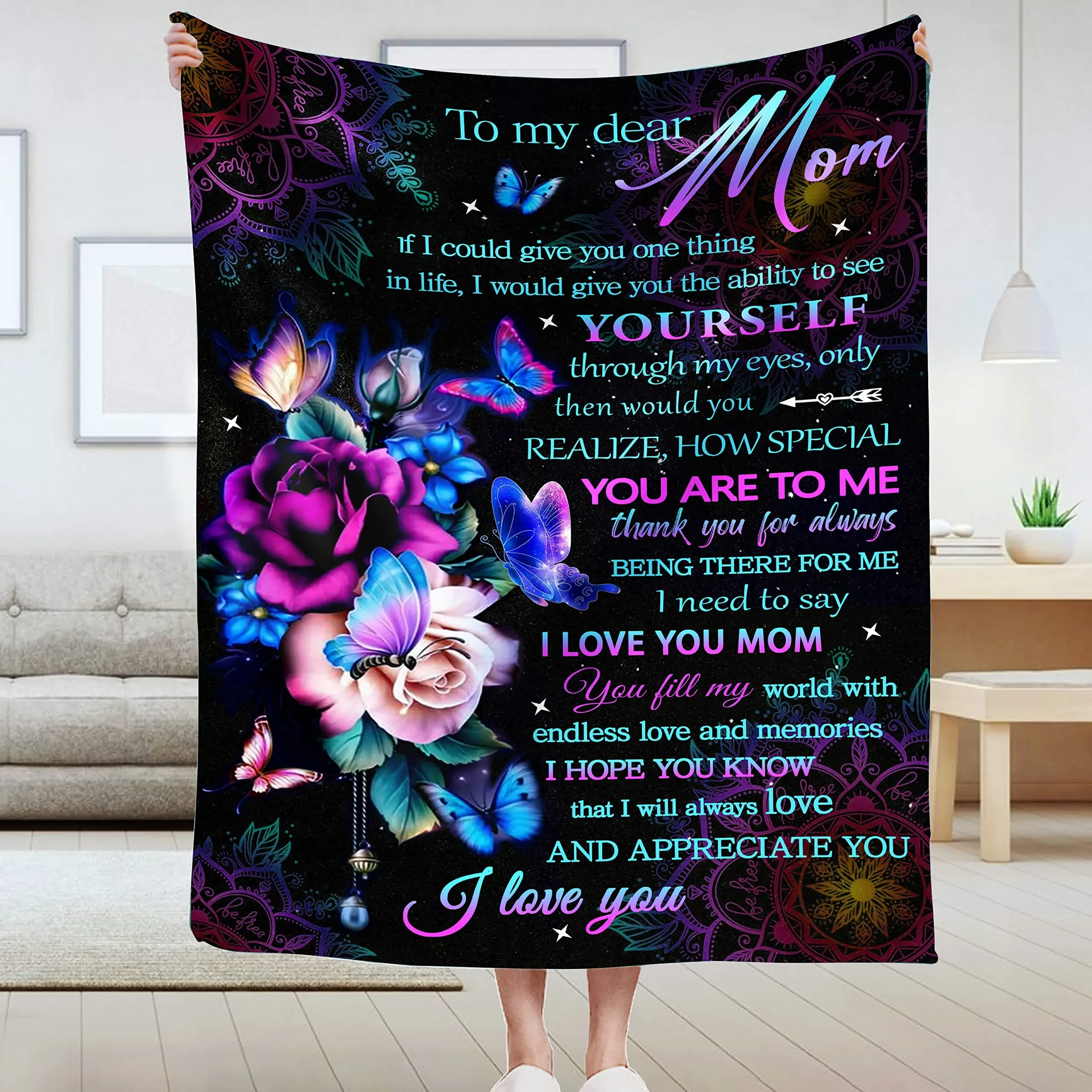 Mother's Day Gifts Blanket, Daughter, Son, Mum, Birthday, Christmas, Happy Mother's Day Gift