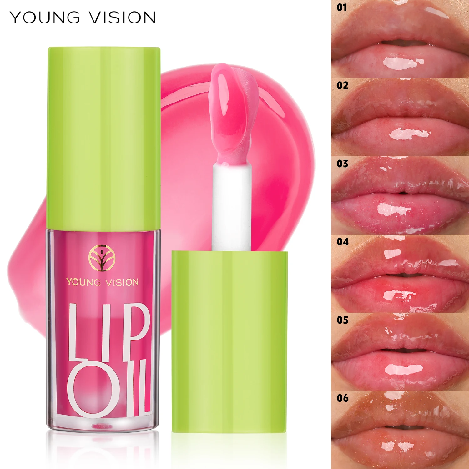 YOUNG VISION Transparent Lip Oil 6 Colors Available for Lip Moisturizing Lip Oil, Lip Enriching Lip Protection, Lipgloss