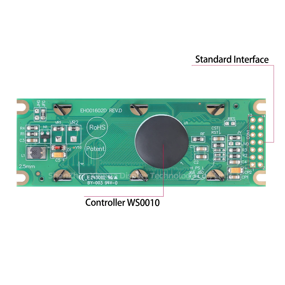 Black Background And Blue Text 14PIN Parallel Interface Compatibility 1602 162 16X2 Character LCD Module Display