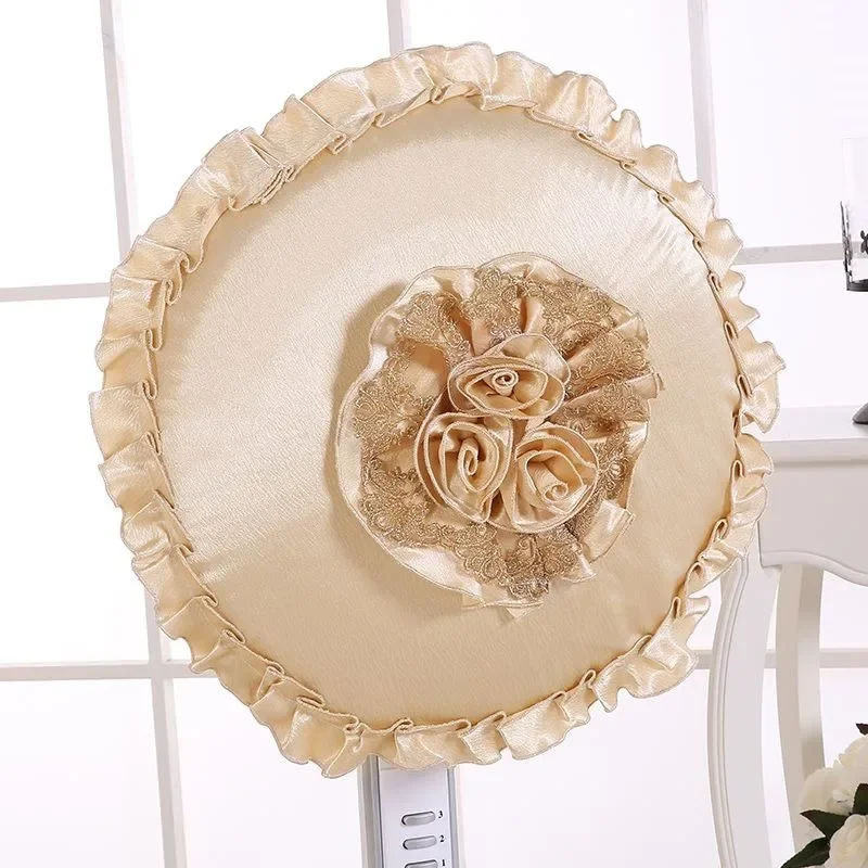 European Dustproof Circular Floor Fan Cover Small Sun Platform Fan Cover Fabric Fan Cover Lace Style Dustproof Fan Cover