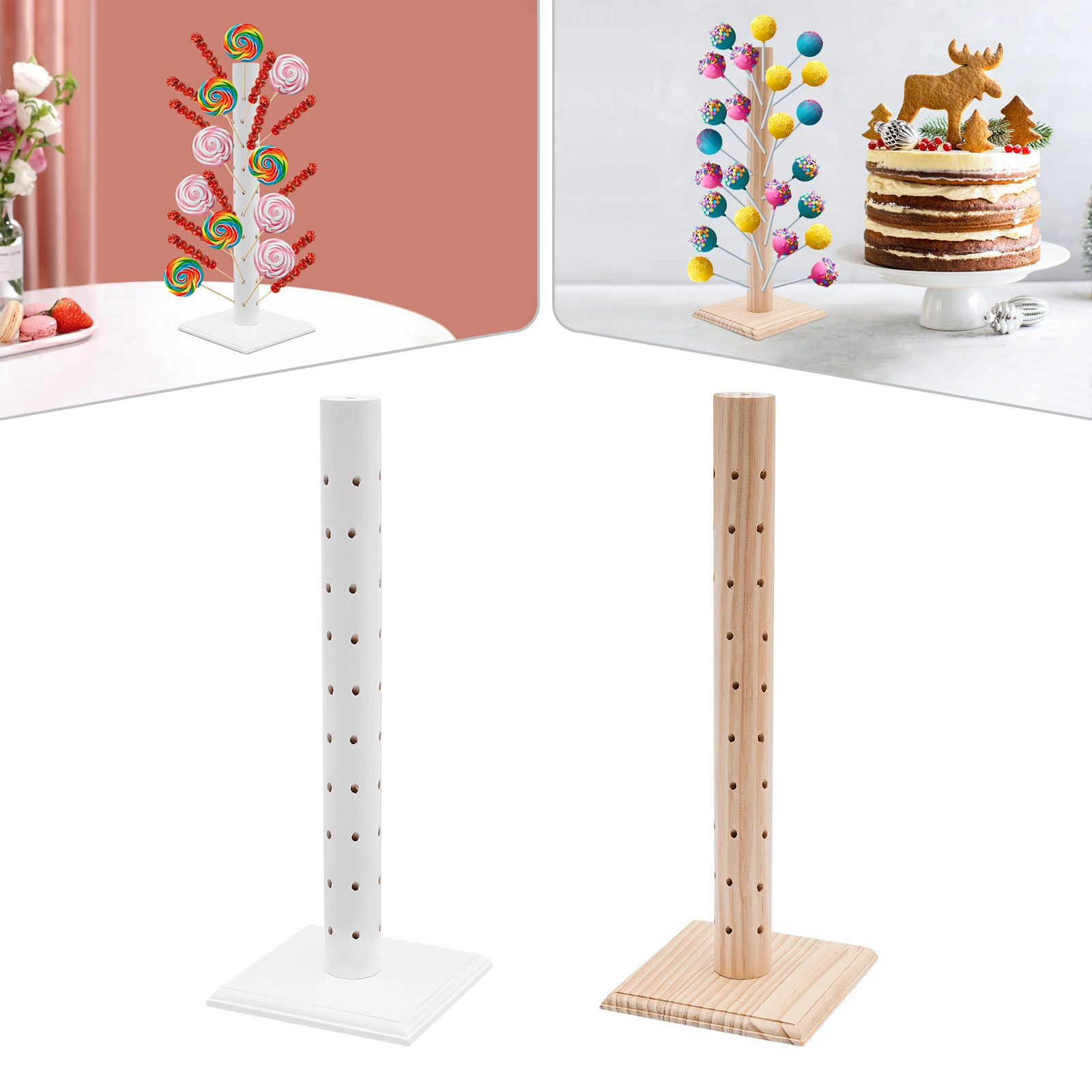 Pine Stand Balloon Display Stand Pattern Color/White Multiple Spaces Lollipop Stand