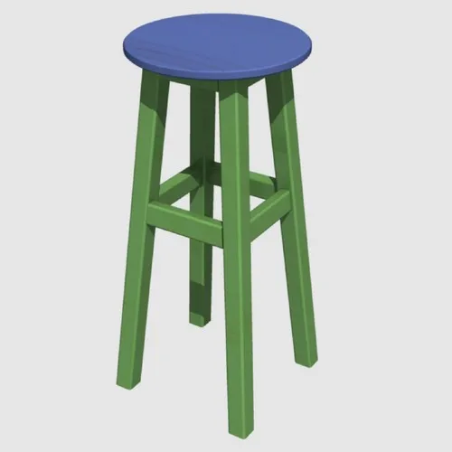 Arbre Wood Stool 60 cm Green Skeleton