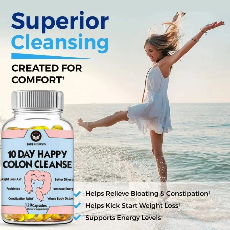 Najlepsze fabryki 10-dni Happy Colon Cleanse Wsparcie trawników - codzienna detoksykacja, łagodzenie zaparcia |   Non-GMO