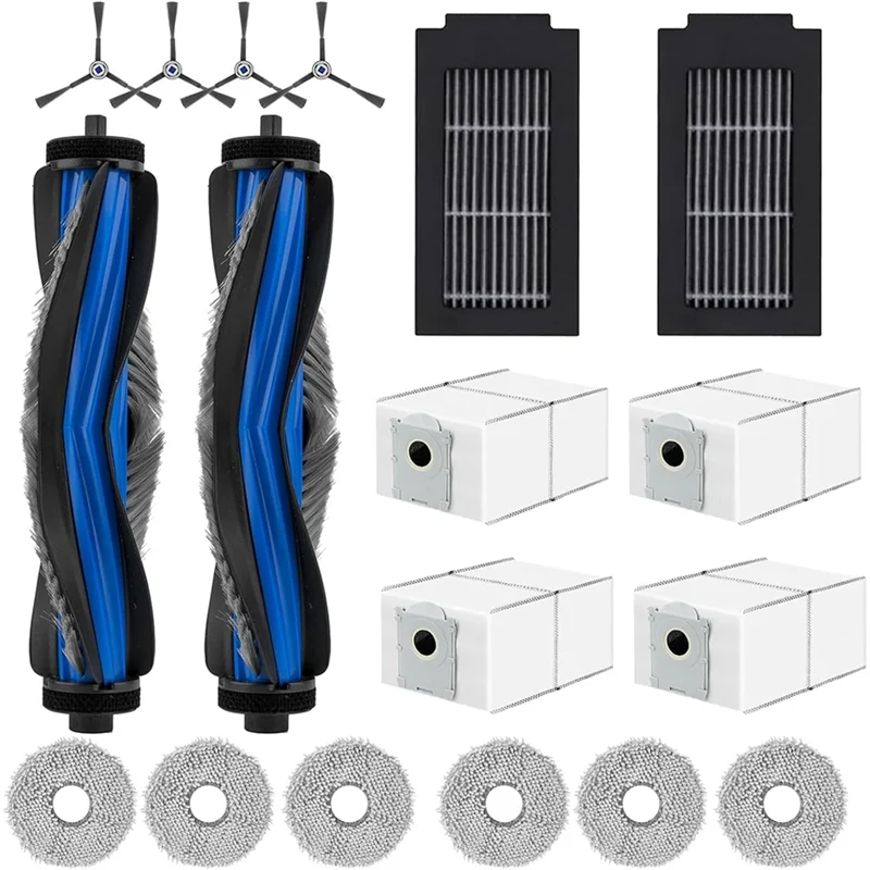 

A25F-для Ecovacs Deebot T50 Max Pro Omni, комплект запасных аксессуаров для пылесоса, основная щетка, фильтры Hepa, подушечки для швабры, сумки