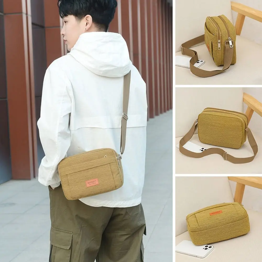

Portable Canvas Shoulder Bag Multi Functional Leisure Waist Bag Large Capacity Crossbody Bags Men
