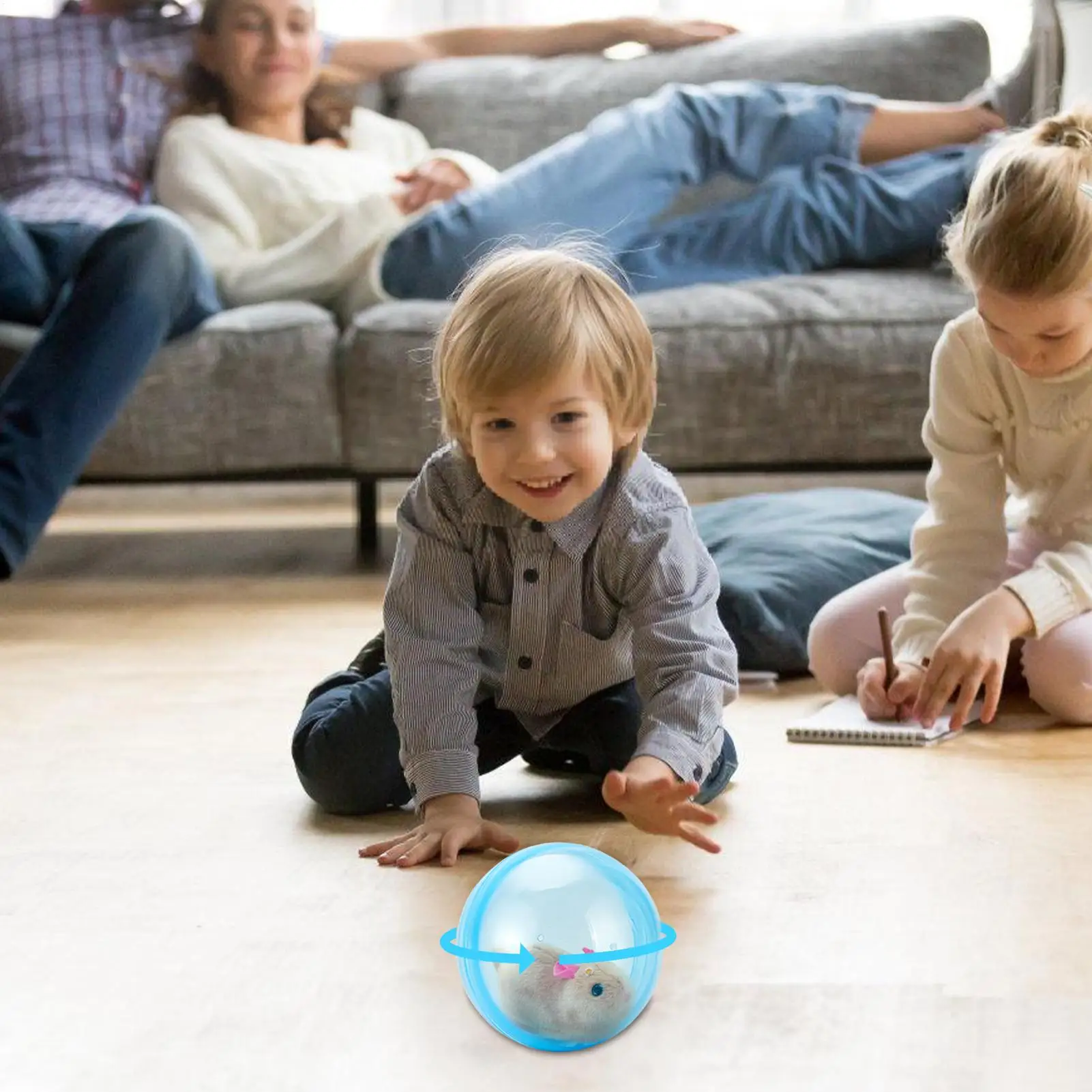 Rolling Hamster-Active Ball Electric Rabbit-Hamster Rolling Ball Transparent Plastic Small Pets Exercise Toy Cat Chasing Ball view 2