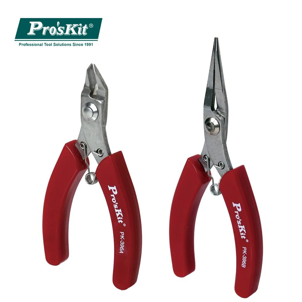 

Pro'sKit Stainless Steel Red Tip Tooth Cutter Cutting Pliers 1PK-396A/396B Electrical Wire Cable Cutters Diagonal Pliers Tools