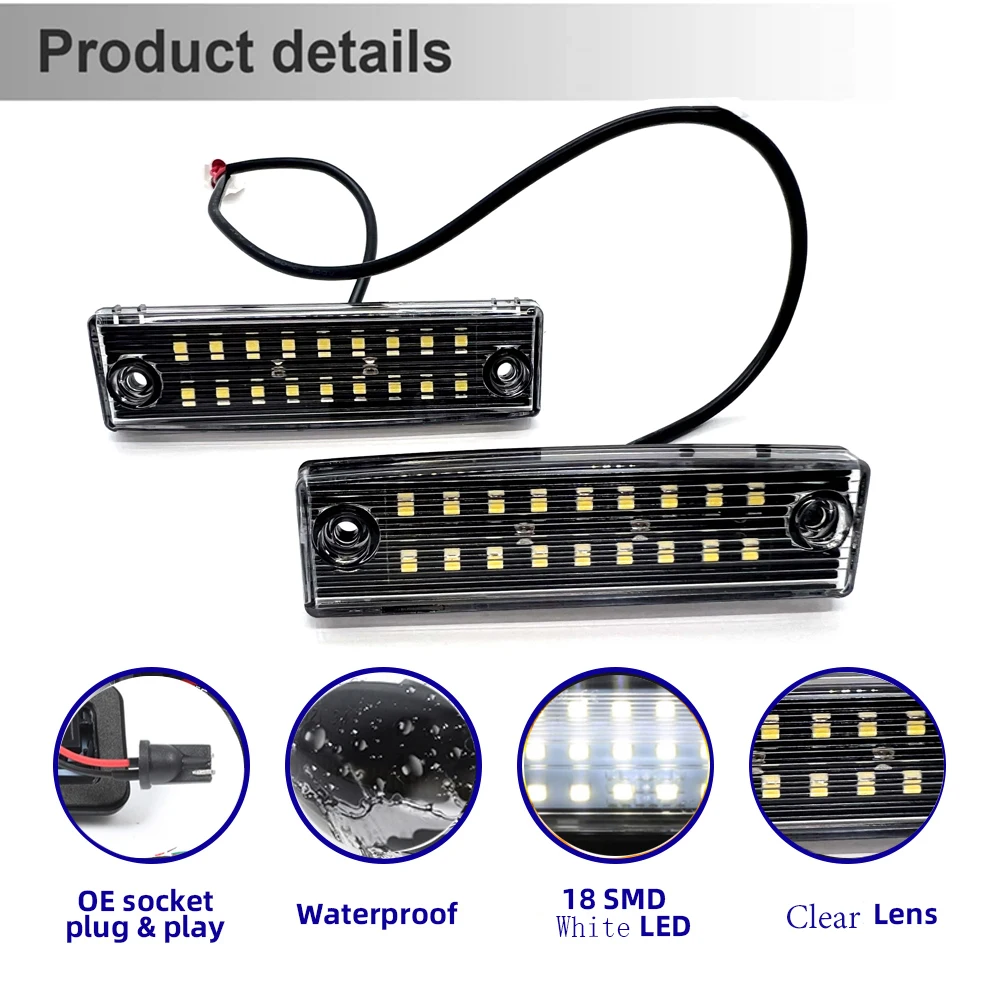 2 sztuk dla Toyota 4 Runner 1996-2019 Sequoia 2008-2019 samochód Super jasna biała tablica rejestracyjna LED światła oświetlenie tablicy rejestracyjnej