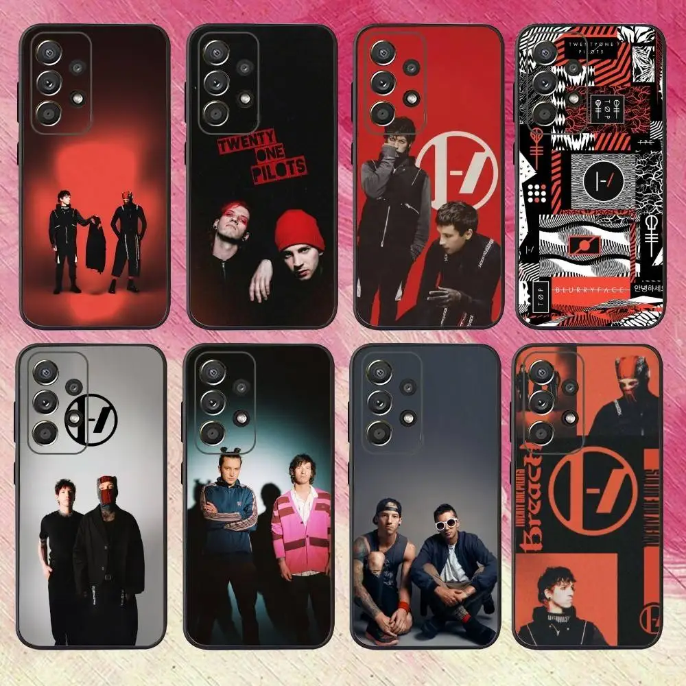 حافظة هاتف Band1 T-Twenty One P-Pilots لهاتف سامسونج S25,S24,S21,S22,S23,S30,Ultra,S20,Plus,Fe,Lite,Note,10,9,5G غطاء أسود