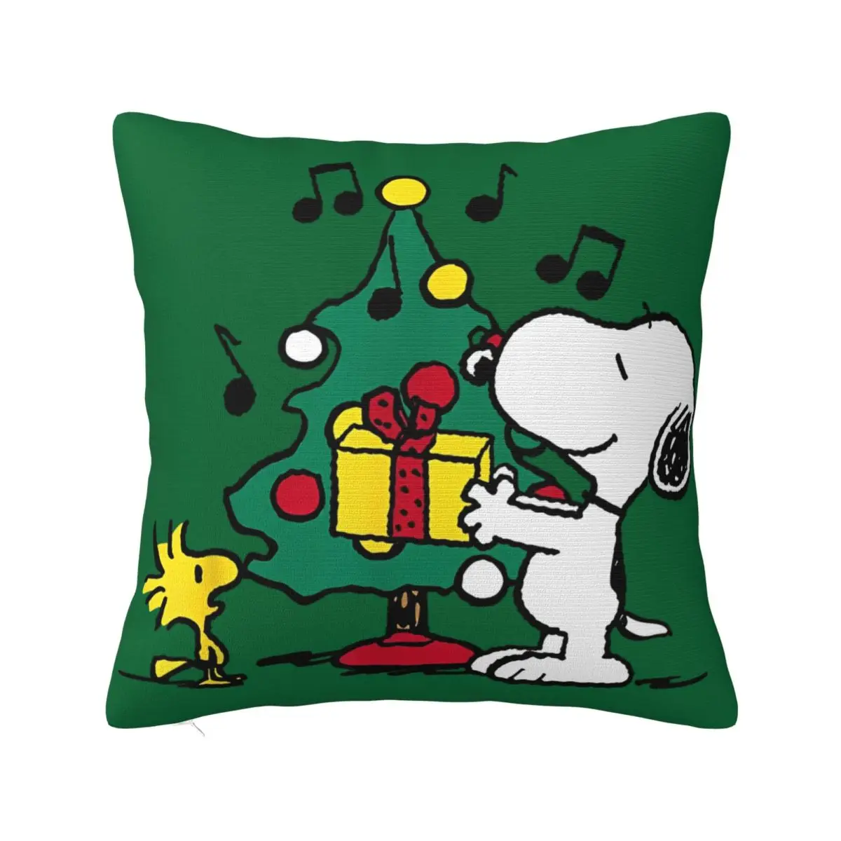 Snoopy And Woodstock Holiday Christmas Tree Pillowcase Printed Polyester Cushion Cover Decorative Pillow Case Cover Home