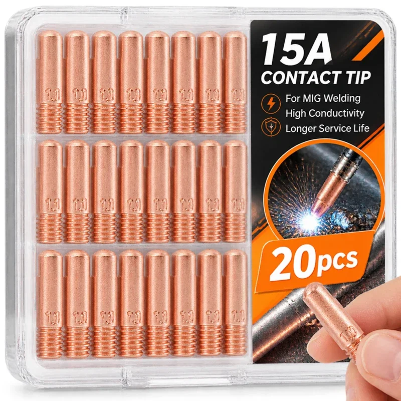 15AK Tips Gas Nozzle Welding Torch Contact Tip Gas Nozzle Conductive Nozzles for MIG/MAG Welding Torch Replacement Part Tools