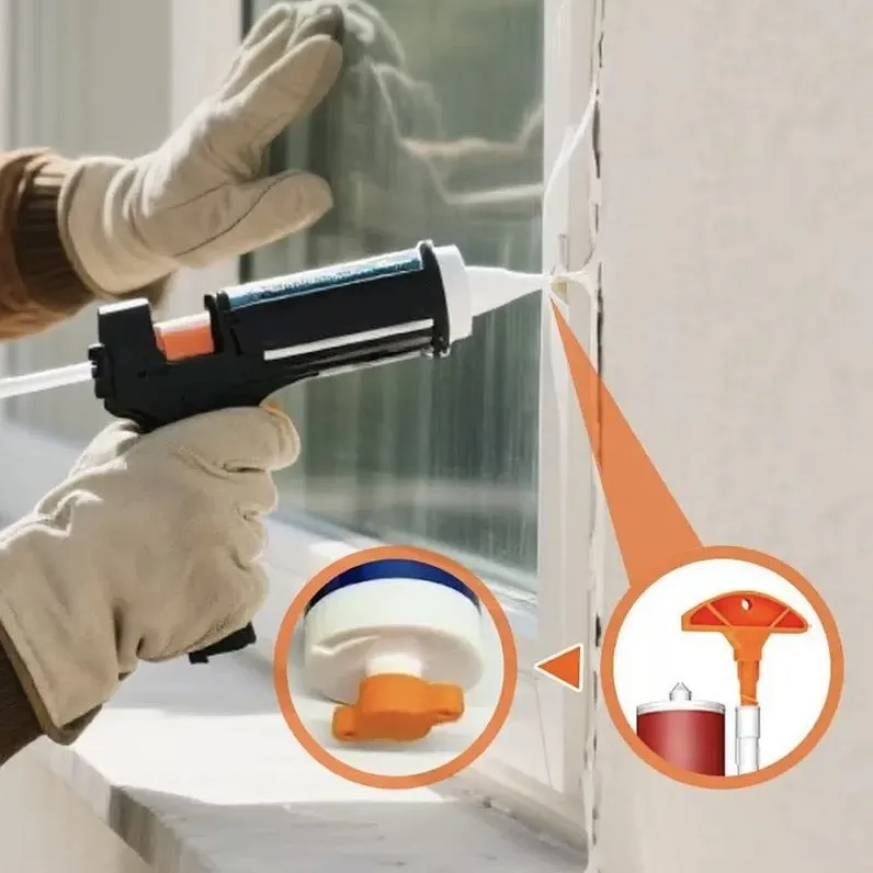 2PCS Sealant Nozzle Cleaner Cap Prevents Drying for Glass Caulk Tubes Standard Size DIY Tool image 3