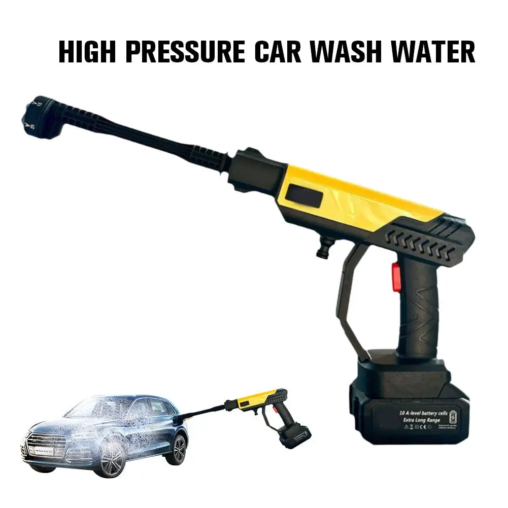Elektrische Auto Hochdruckreiniger Handheld, tragbare Batterie Power Washer mit 6-in-1 Düse, für Auto Boden Zaun Wand Reinigung A3G0