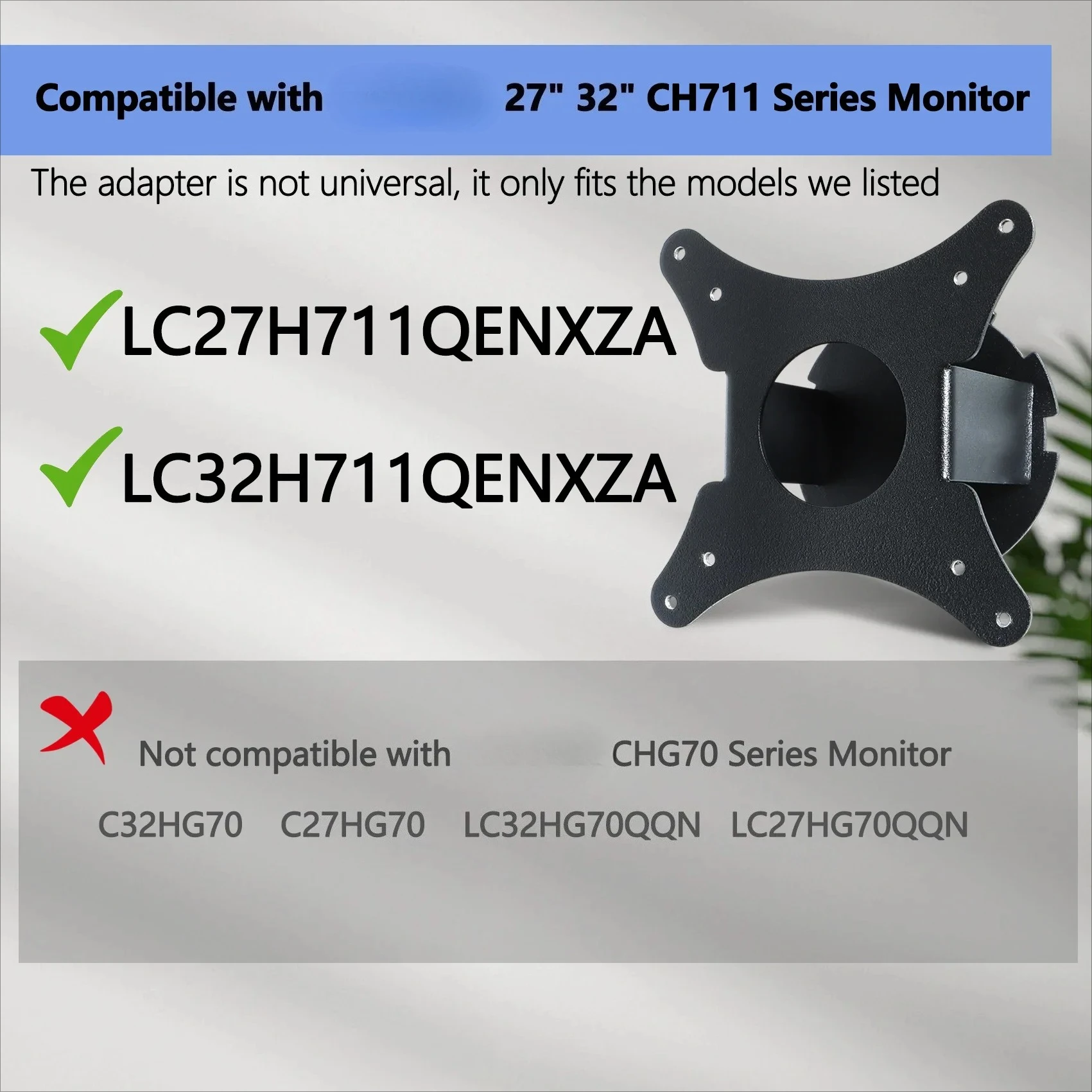 

27H711 32H711 27/32 Inch Display LC27H711QEIXCI LC27H711QEWXXL LC32H711QEIXCI LC32H711QEWXXL OEM Wall Mount VESA Adapter Bracket