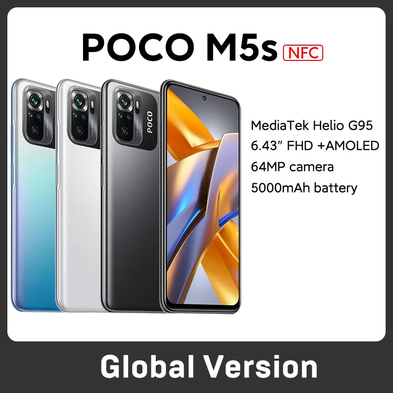 POCO M5s Global Version NFC MTK G95 64MP AI Quad Camera 6.43