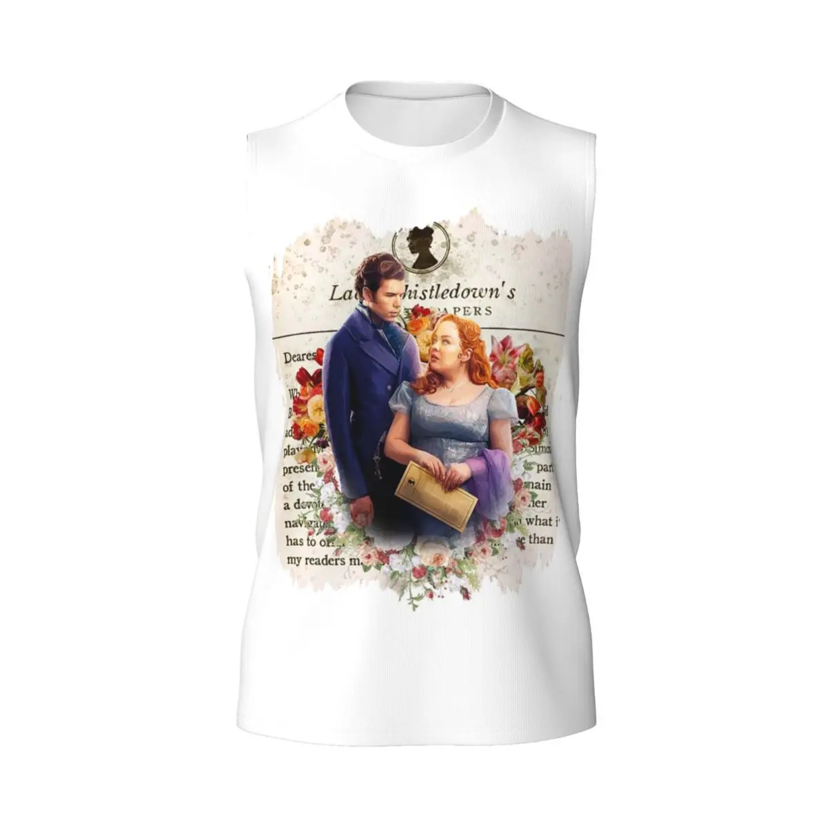 Whistledown Society Papers Netflix Men Printed Sleeveless T-shirt Casual Hip Hop Street Style Beach Holiday Tank Tops