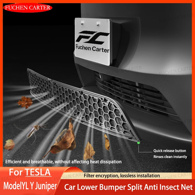 For Tesla New Model YL Y Juniper Premium Performance Lower Bumper Anti Insect Net Dust Proof Inner Vent Grille Cover Protector