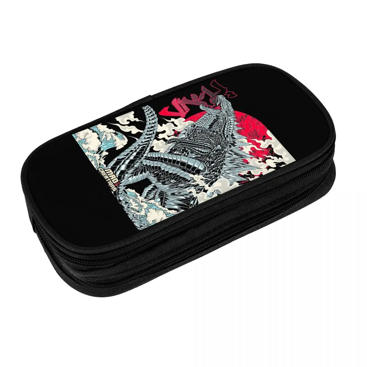 Vintage Japanese Godzillaed Great Wave Pencil Case Boy Girl Kawaii Pen Box Pattern Back To School Pencil Cases Stationery Gift