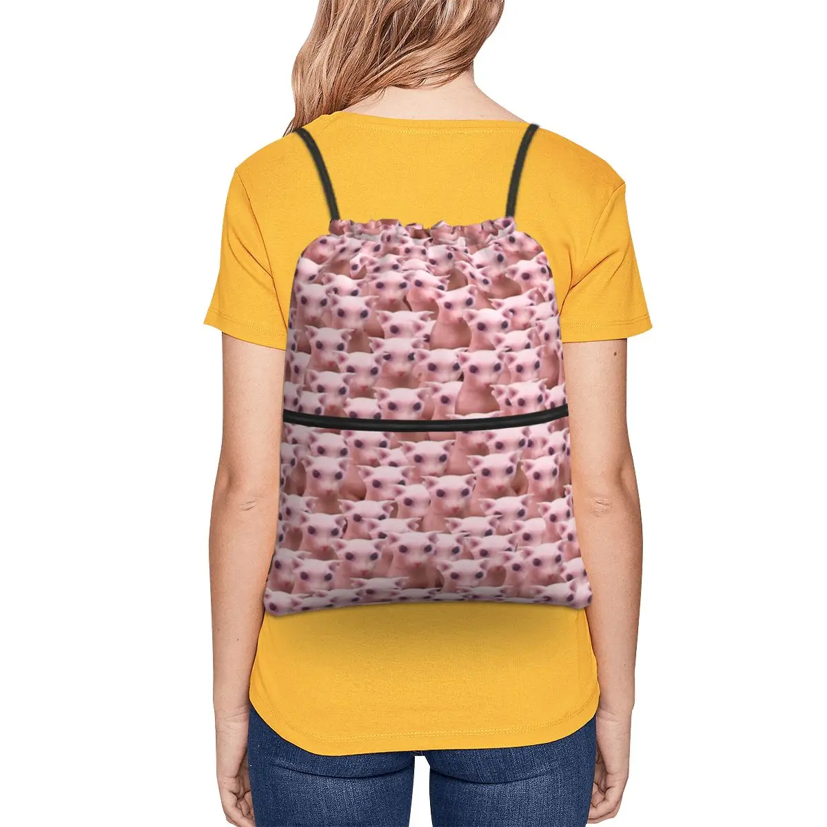 Bingus mochilas portátiles del ejército, bolso con cordón informal, paquete de bolsillo para zapatos, bolsos para estudiantes escolares