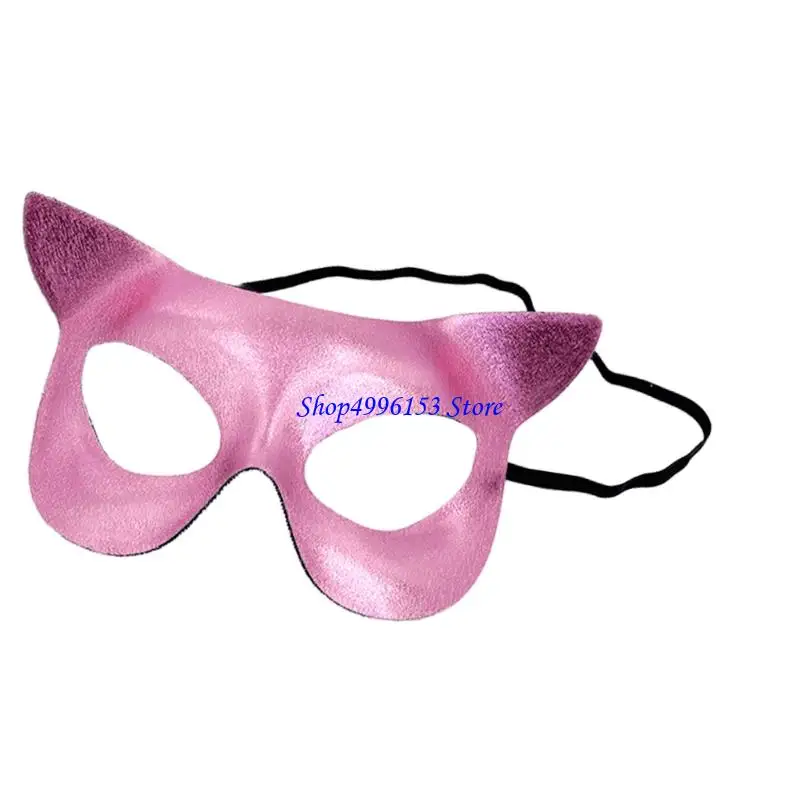 Q0ke Halbgesicht Katzen Kostümmaske Halloween Ball Maskerades Party Supply Requisiten