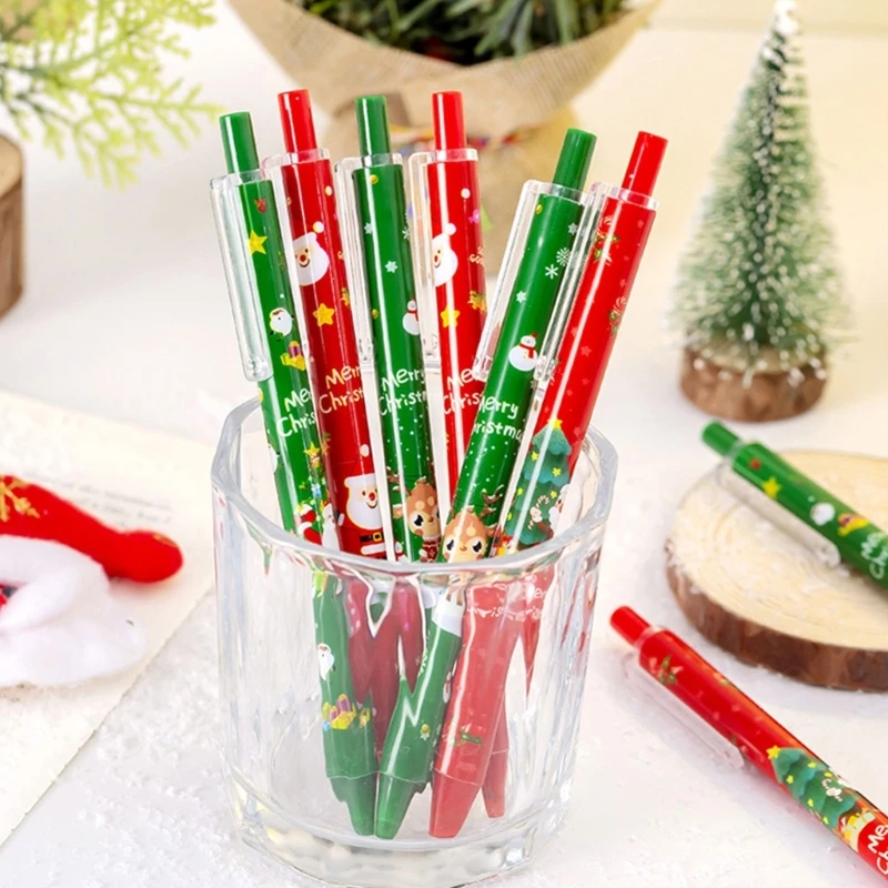 4 pezzi penna gel retrattile per cartoni animati Natale, forniture per scrivere Natale per donne, studentesse, ragazze,