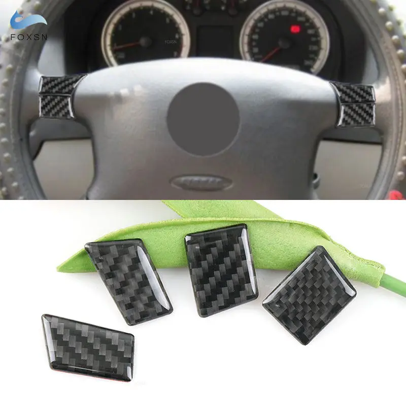 4 Uds pegatinas de fibra de carbono para VW Golf 4 IV Jetta Bora MK4 R32 GTI 1999-2004 embellecedor de cubierta de marco de panel de volante Interior de coche
