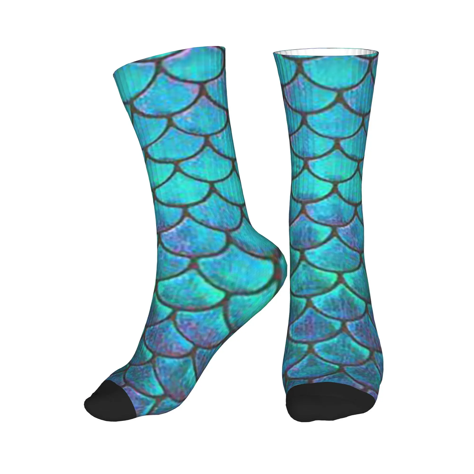 

Всесезонные спортивные носки средней длины с узором «рыбья чешуя», высококачественные модные носки-гольфы для мужчин и женщин