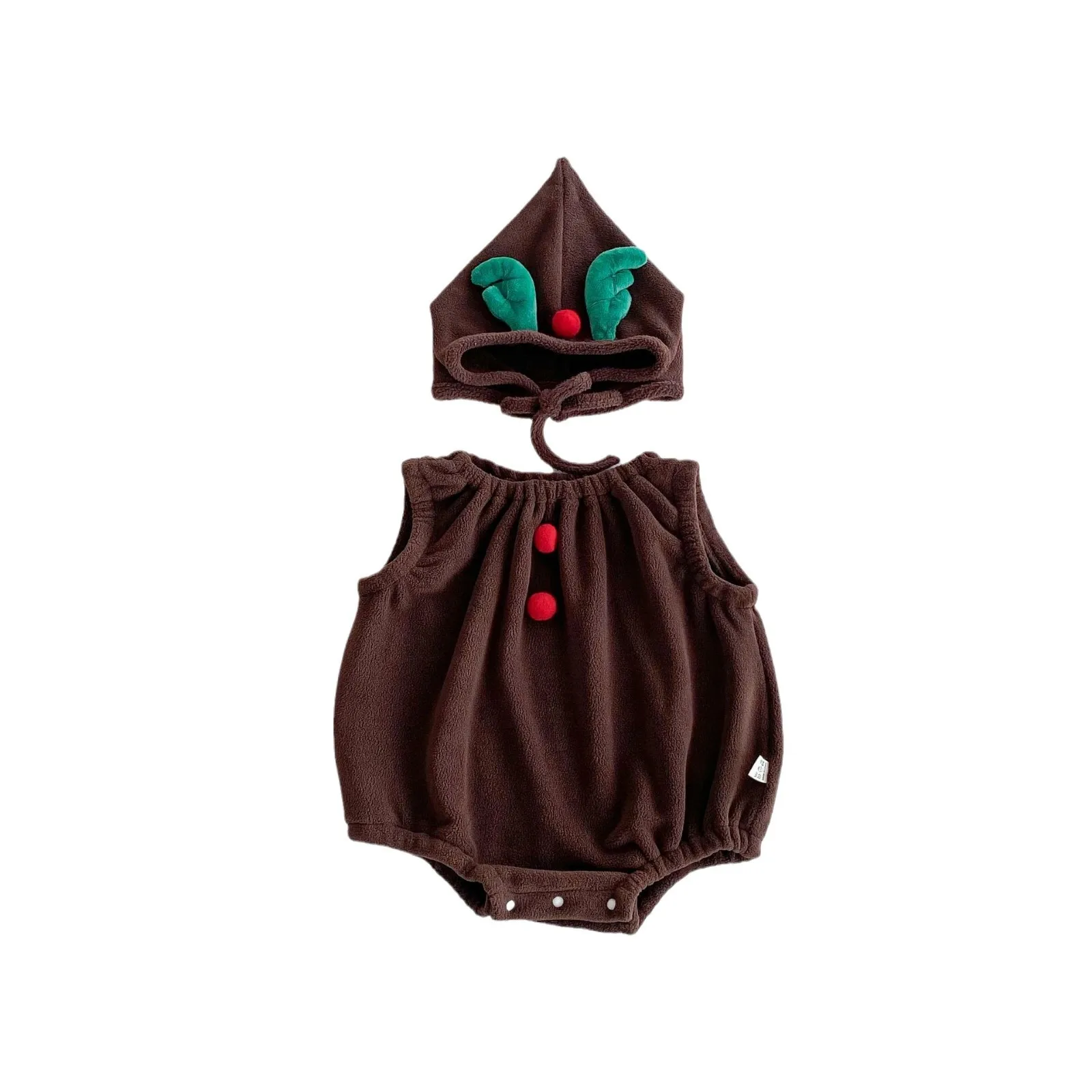 ملابس عيد الميلاد الجديدة للأطفال 2025 ملابس لطيفة للأولاد والبنات بدون أكمام ملابس رومبير ملابس التسلق ملابس عيد الميلاد