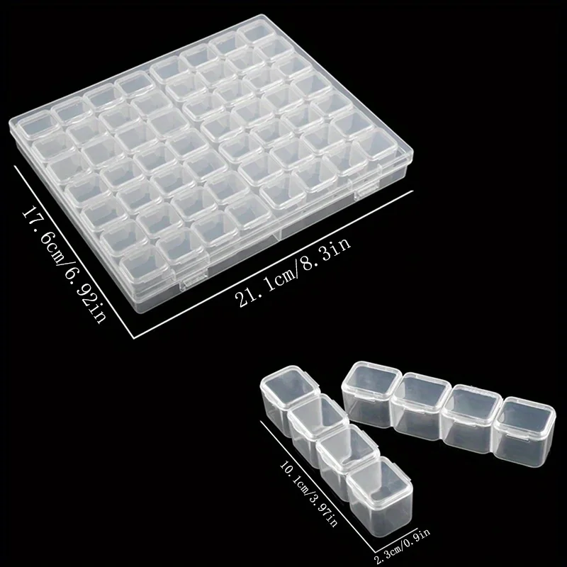 Transparent and Mix Colors Nail Art Tools Storage Box Compartment Organizers Transparent Plastic Storage Case