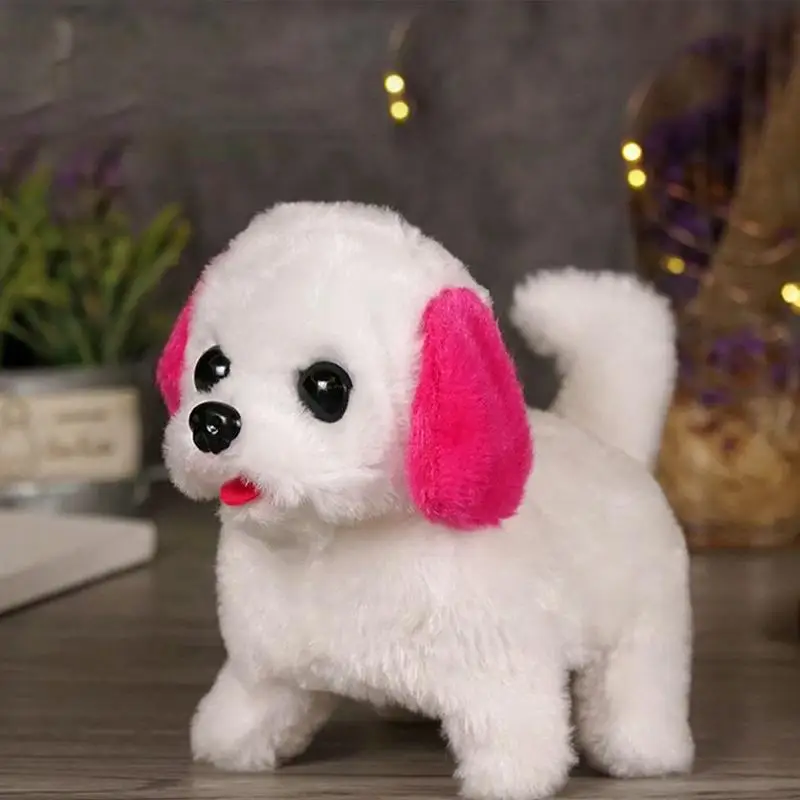 Robot Dogs For Adults Robotic Walking Toy Barking Dog Plush Doll Realistic Interactive Stuffed Animal Wagging Companion Pet For