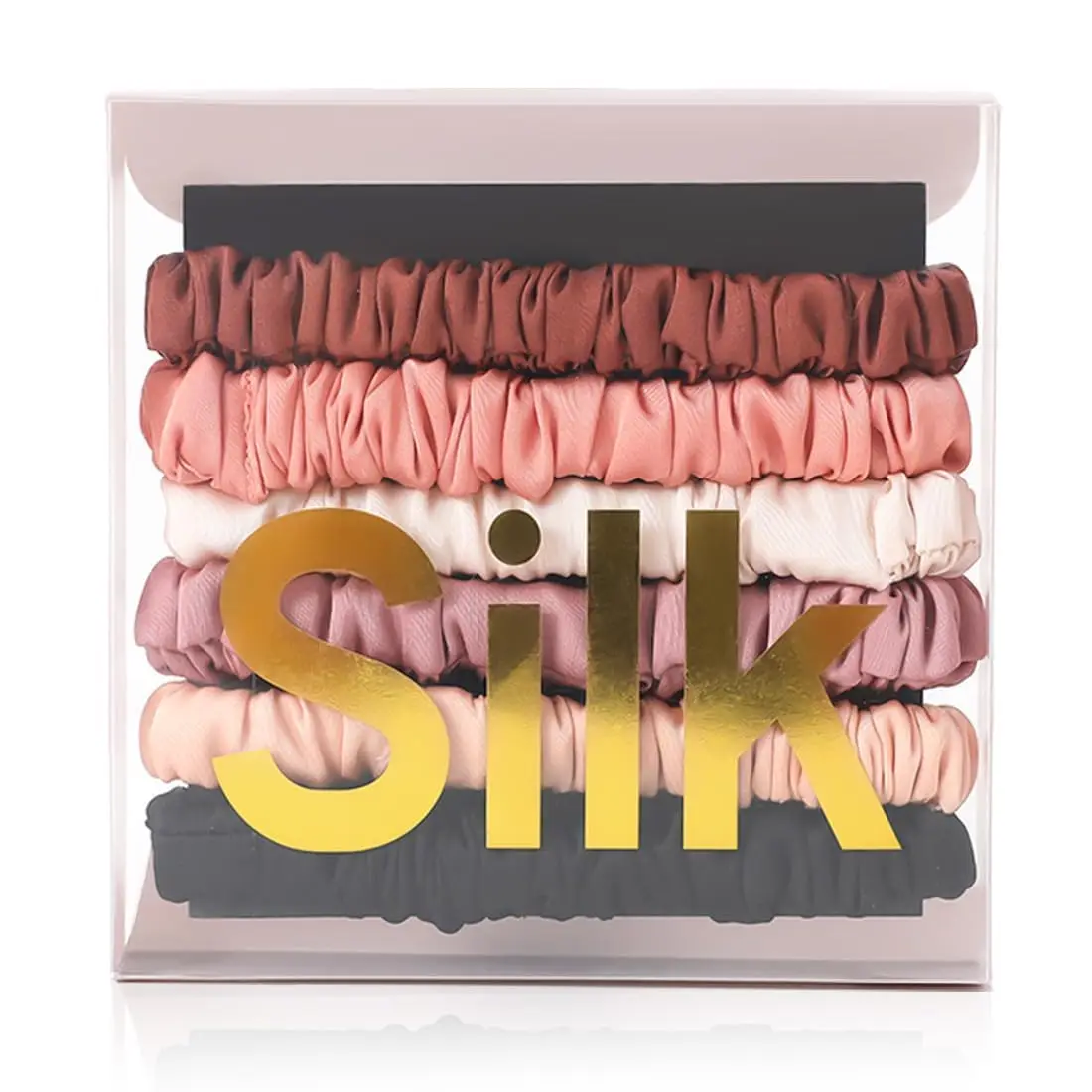 

6PCS Mulberry Silk Scrunchies for Hair, Gentle Elastic Ponytail Holders, No Damage Hair Ties for Women