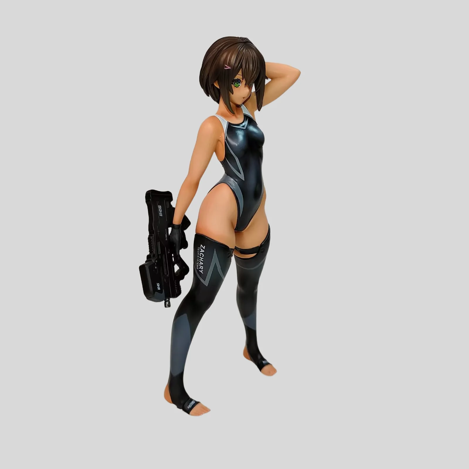 22CM Younger Generation Of Swimming Machine Gun Girl Anime Handmade Action Figures Desktop Case Decoration Ornament Gift