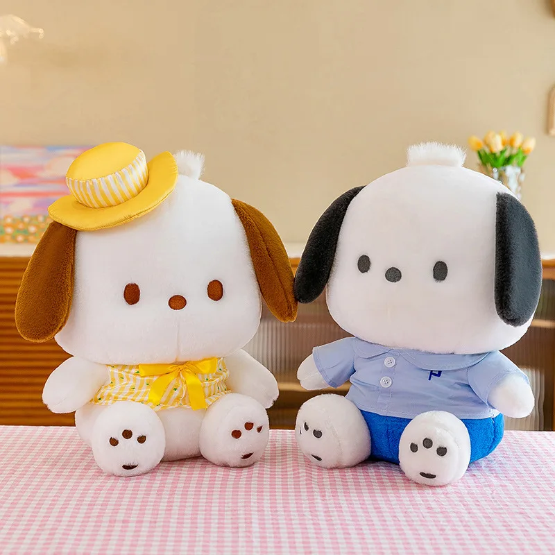 Sanrio Plush Pacha Dog Couple Toys Cartoon Dog Stuffed Animal for Kids Birthday Xmas Gift Perfect Present for Girls and Boys