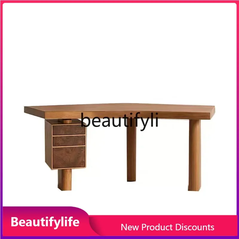 

51 Medieval special-shaped solid wood writing desk home study high-end desk high-end simple creative computer desk