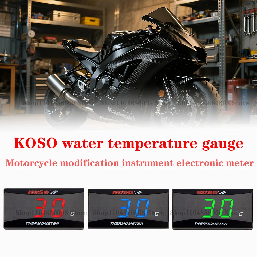 

KOSO Water Temperature Gauge for Kawasaki Yamaha BMW Suzuki Harley Ducati Motorcycle Thermometer instrument Sensor Accessorie