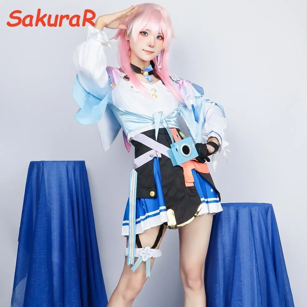 Game Honkai Star Rail March 7th Cosplay Costume Role Play Comic Con Dress Hallowmas Party Wigs Animation Prop