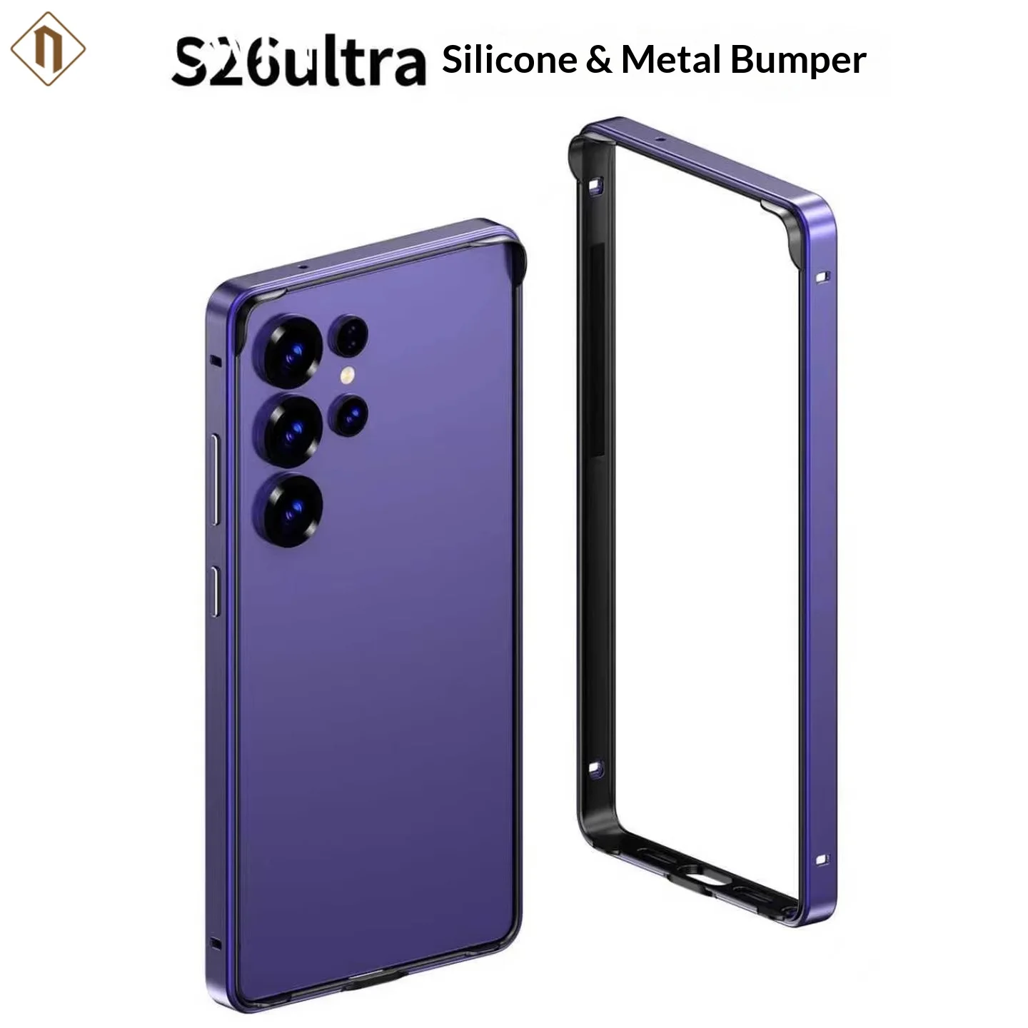 S26 Ultra S26+ Schlanke Silikon-Metall-Bumper Handyhülle für Samsung Galaxy S26 S25 S24 Ultra Plus Robuster und Sturzgeschützter Überzug