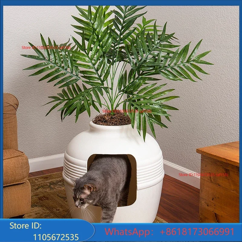 Plastic Large Cleaning Cat Box Toilet Design Indoor Plant Decoration Pet Stuff Hidden
