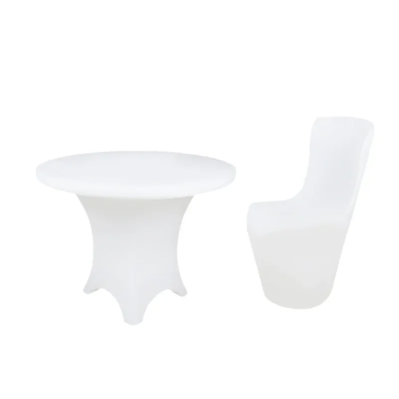 Outdoor luminous plastic table and chair combination leisure entertainment balcony restaurant hotel terrace bar complete set of