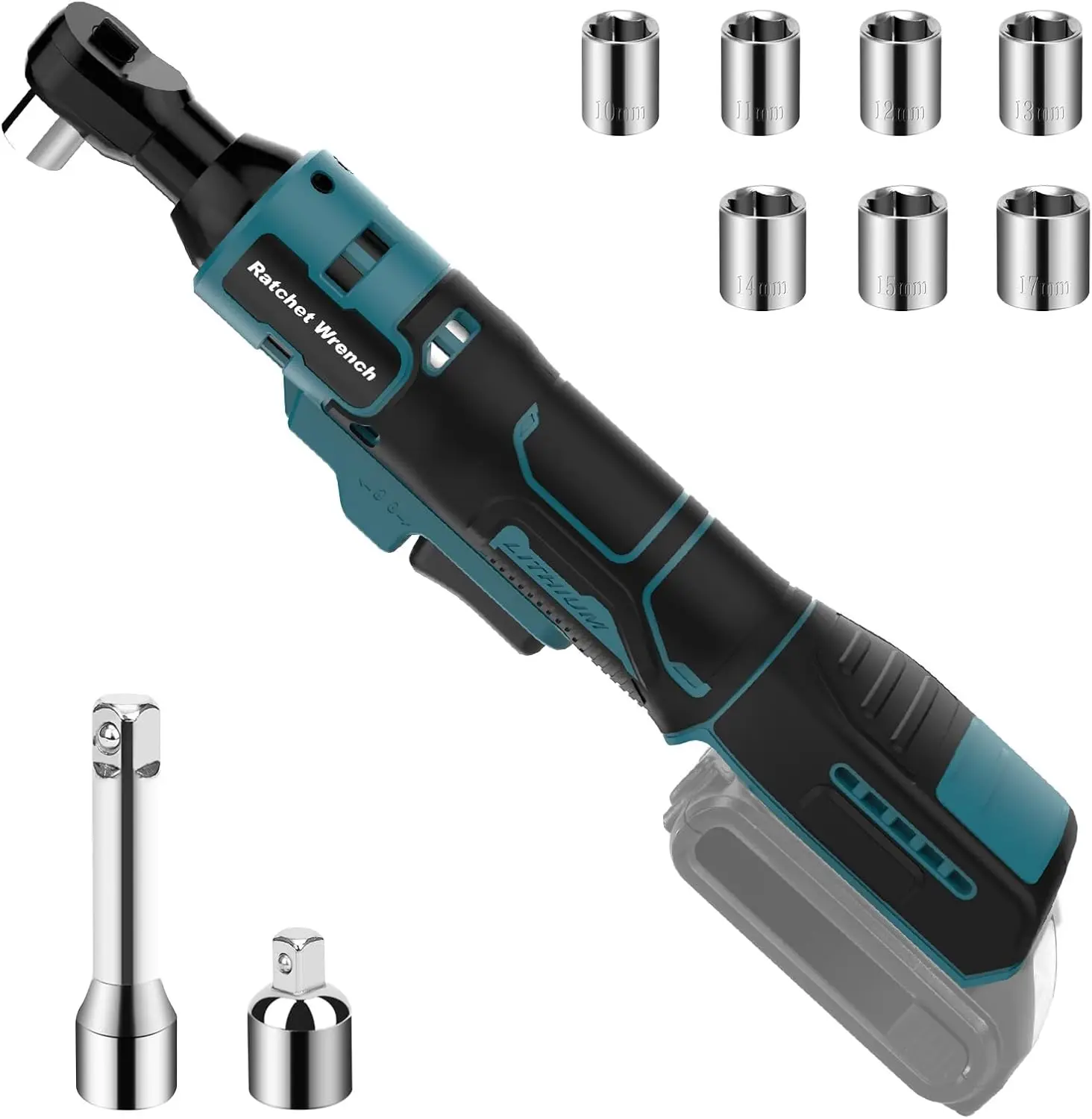 Yofuly Electric Ratchet Wrench for Makita 21 V Battery, 3/8 Inch Power Battery Ratchet Screwdriver Set 45 Ft-lbs 320 RPM