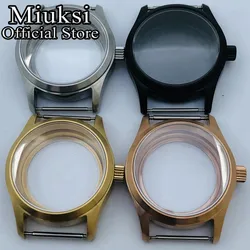 Miuksi 36mm/39mm silver black gold rose gold sterile watch case sapphire glass fit NH35 NH36 NH34 ETA2824 PT5000 movement