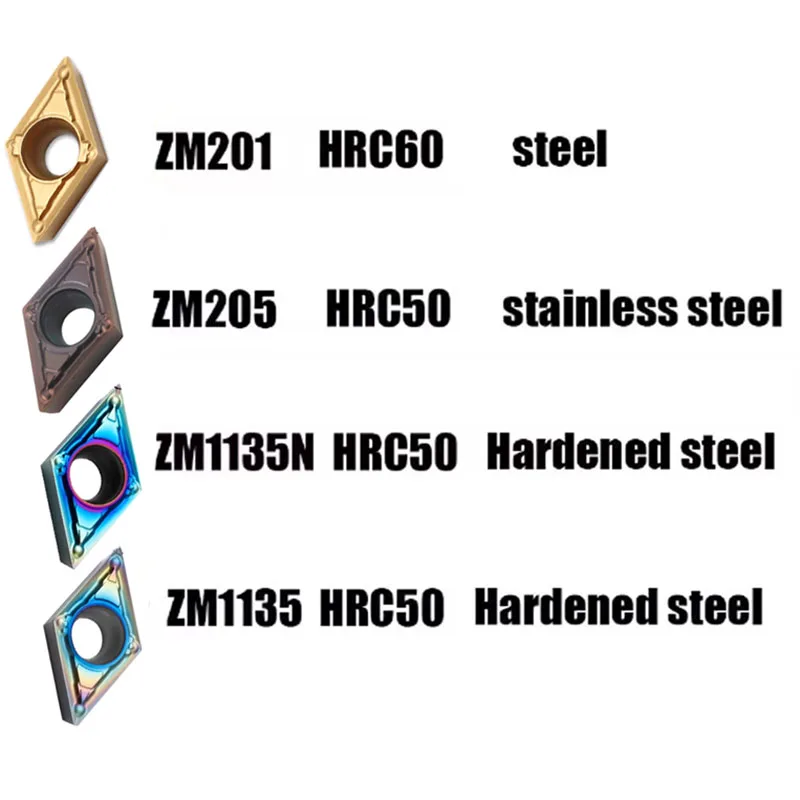 10PCS DCMT11T302-MV DCMT11T304-MV DCMT11T308-MV Indexable Carbide Turning Inserts Multilayer Coated CNC Lathe Inserts for SDJCR