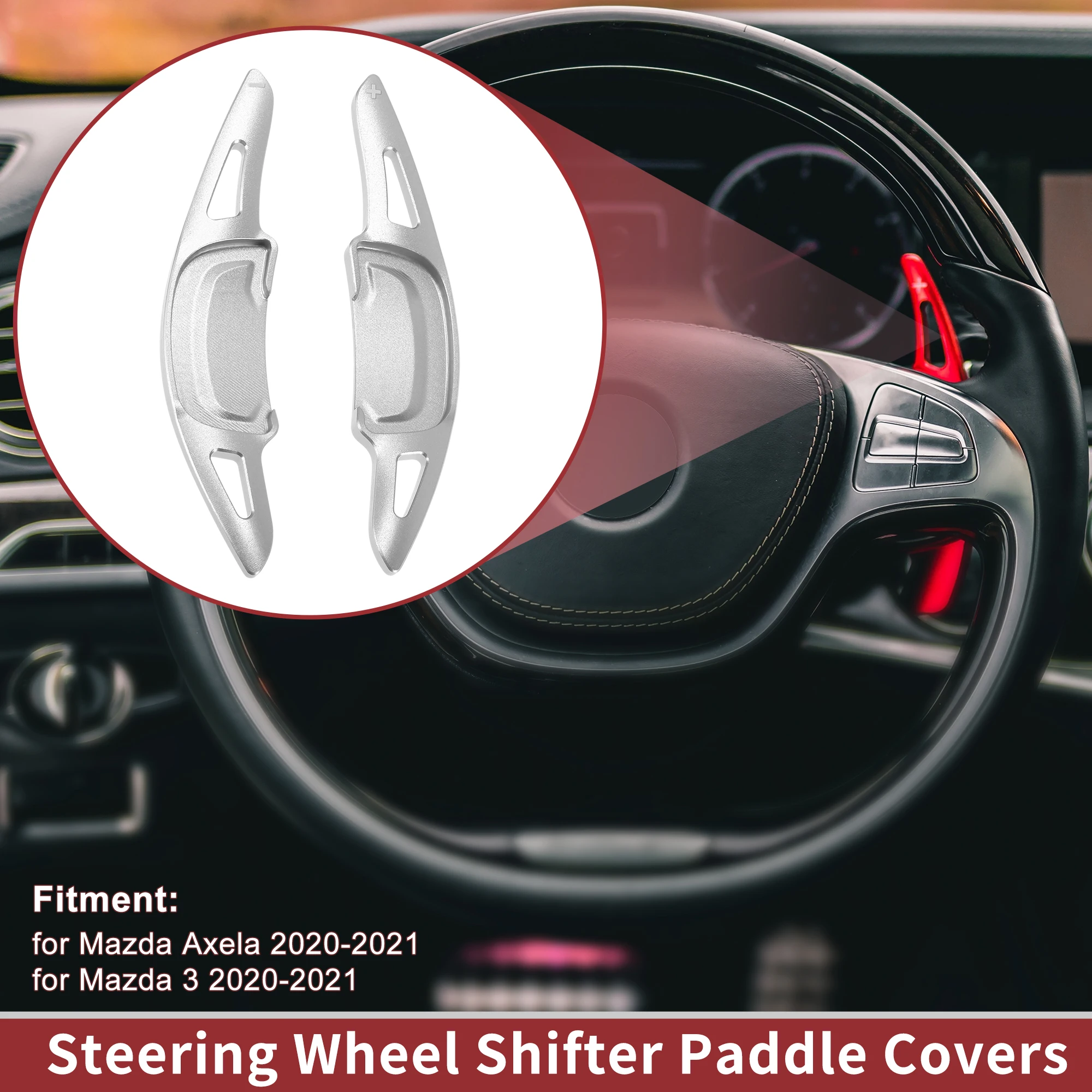 

UXCELL 1 комплект серебристого цвета из алюминиевого сплава, рулевые колеса для Mazda Axela 2020-2021