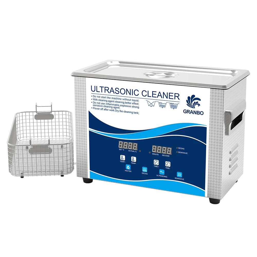 Granbo 40KHz Ultrasone Reiniger 4.5L 180W Ultrasone Reinigingsmachine Met Ontgas Heater Semiwave voor Ketting Dental Lab Instrument - afbeelding 2