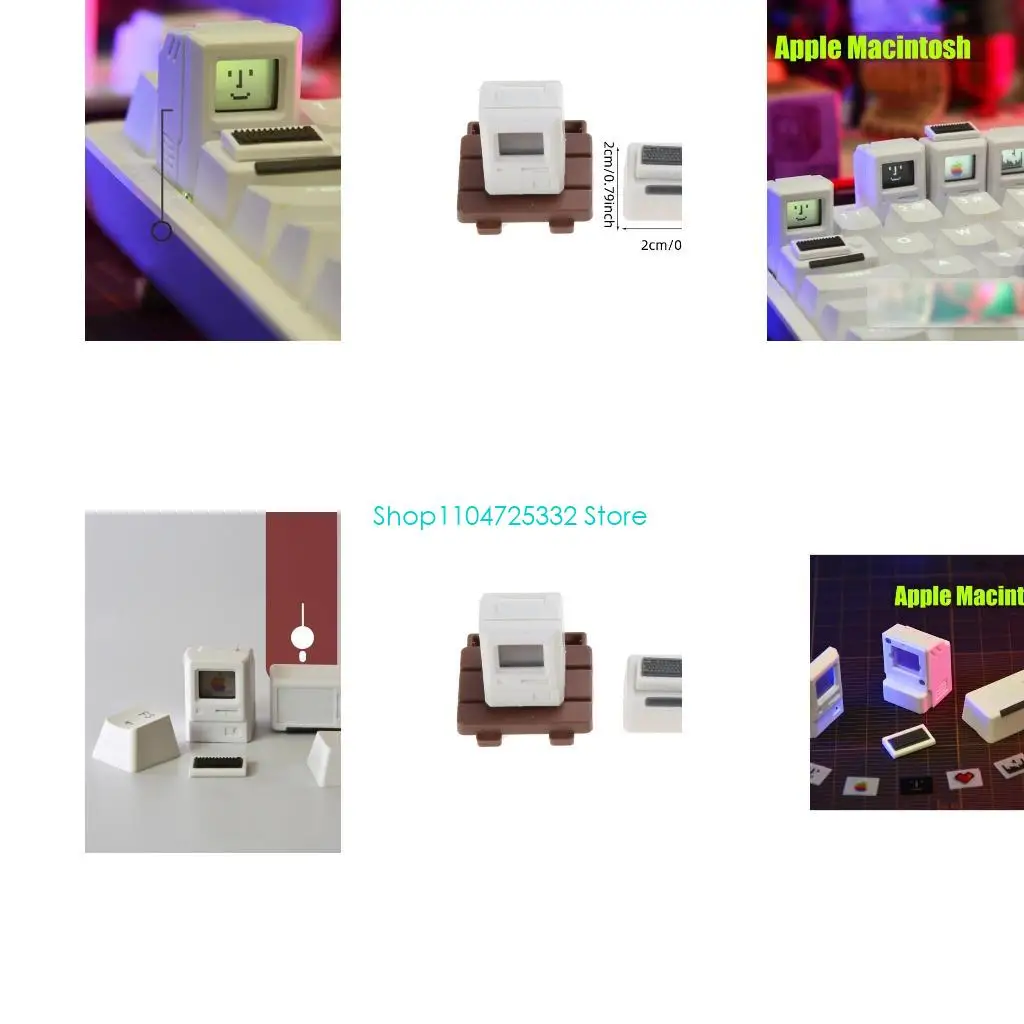 

P5EA Keyboard Accessories for Mac Macintosh Replaceble Display Three-dimensional Retro Backlit Keycap for Keyboard DIY Decora