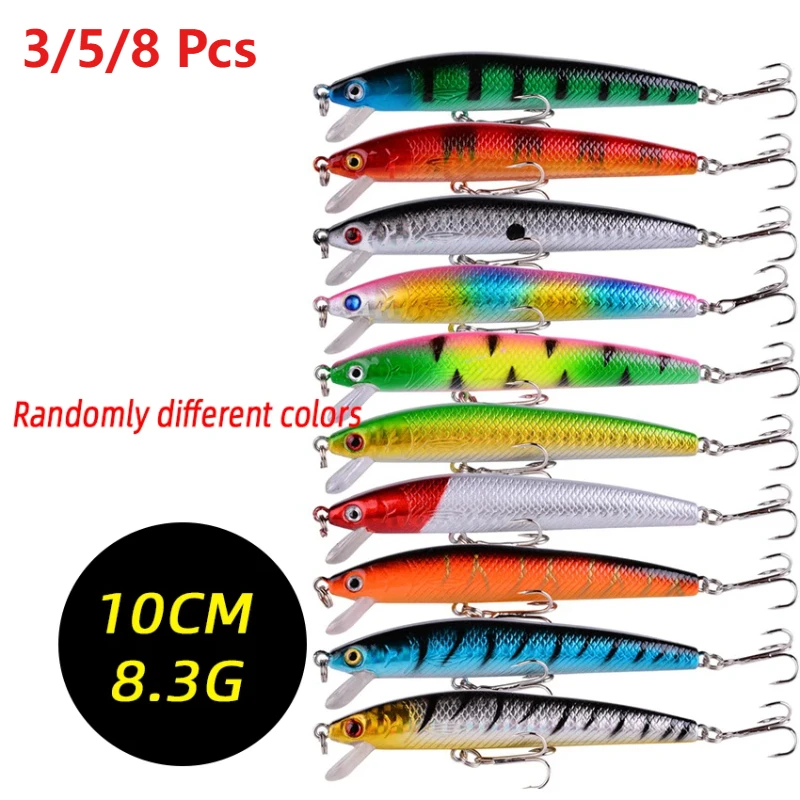 Of Random Minnow Fishing Lure Set,Size 10CM/8.3G Luya w/Double Hooks Artificial Hard Bait Fishing Tackle equipment accessories