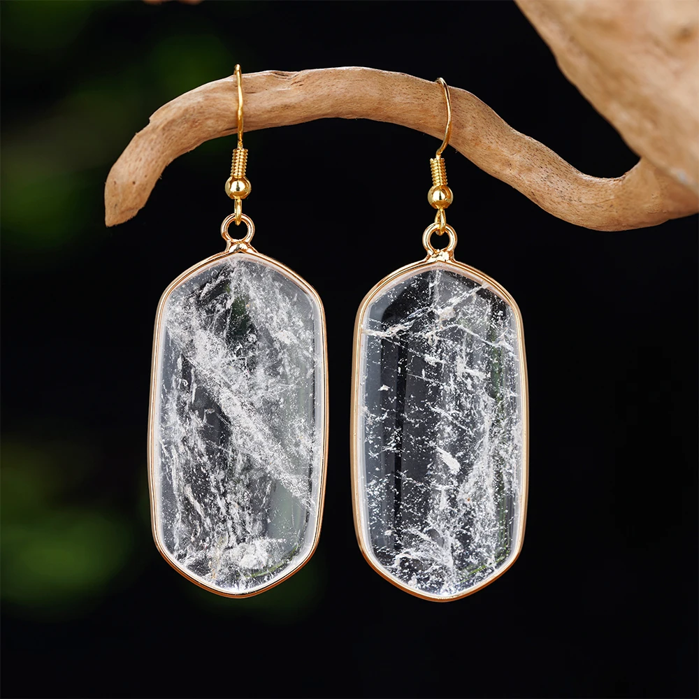 White Natural Pendant Earrings,Women's Beach Tourism and Vacation Style Allergy Resistant Earrings