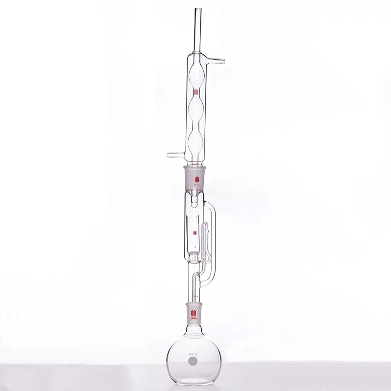 SYNTHWARE A complete set of soxhlet fat extractor, Extraction sleeve+spherical condenser+fat extraction tube+flat bottomed flask