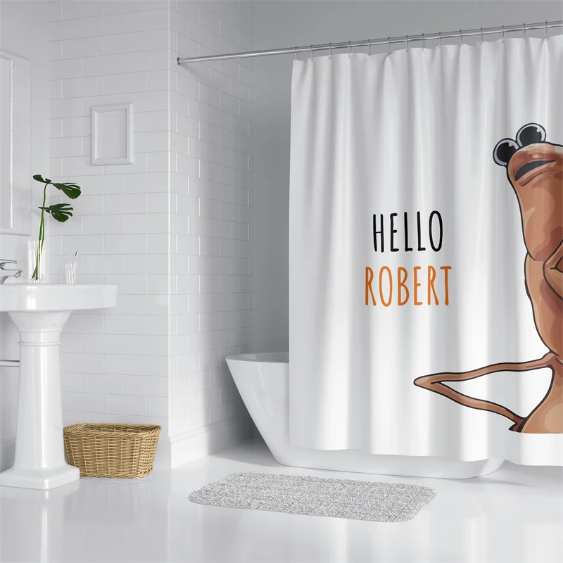 

Набор штор Aertemisi Hello Robert Shower Marcus the Worm Funny Meme Brain Rot с люверсами и крючками для декора ванной комнаты