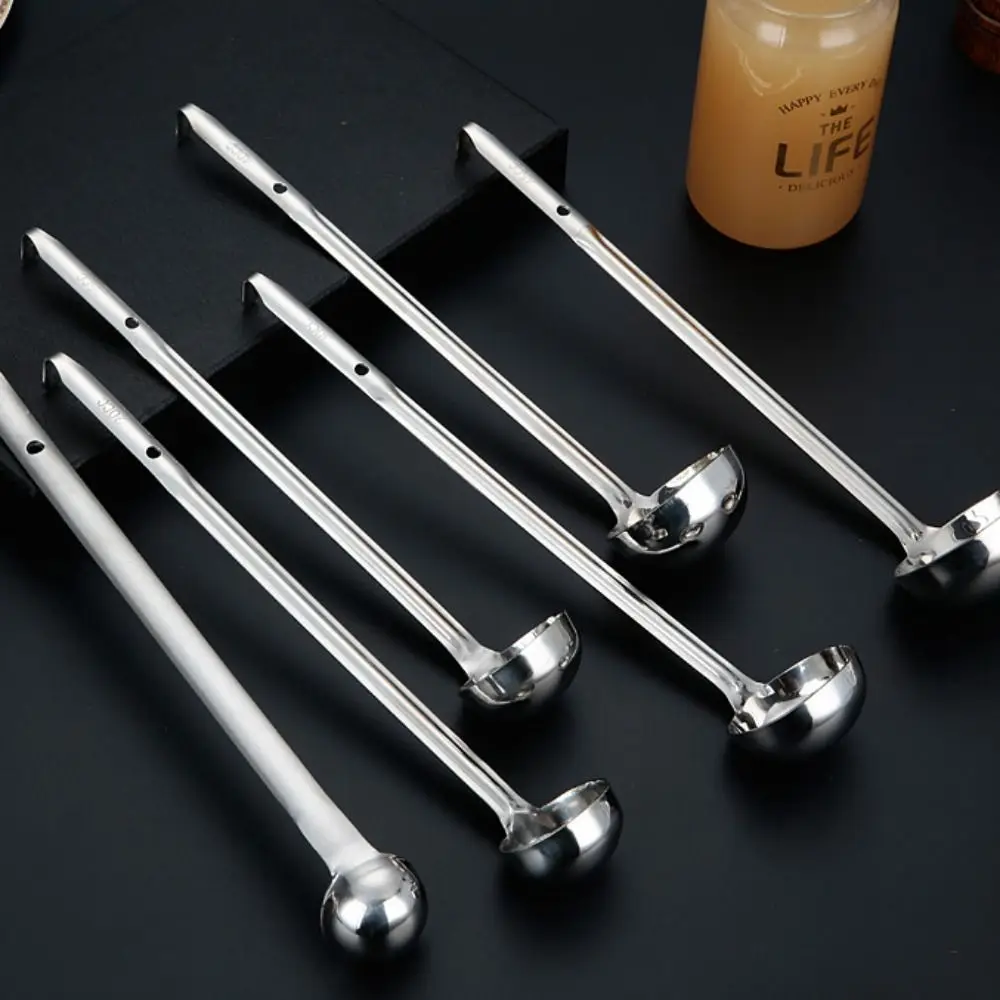 

Tableware Stainless Steel Ramen Spoon Multi-size Long Handle Dinner Scoop Thickened Round Soup Ladle Kitchen